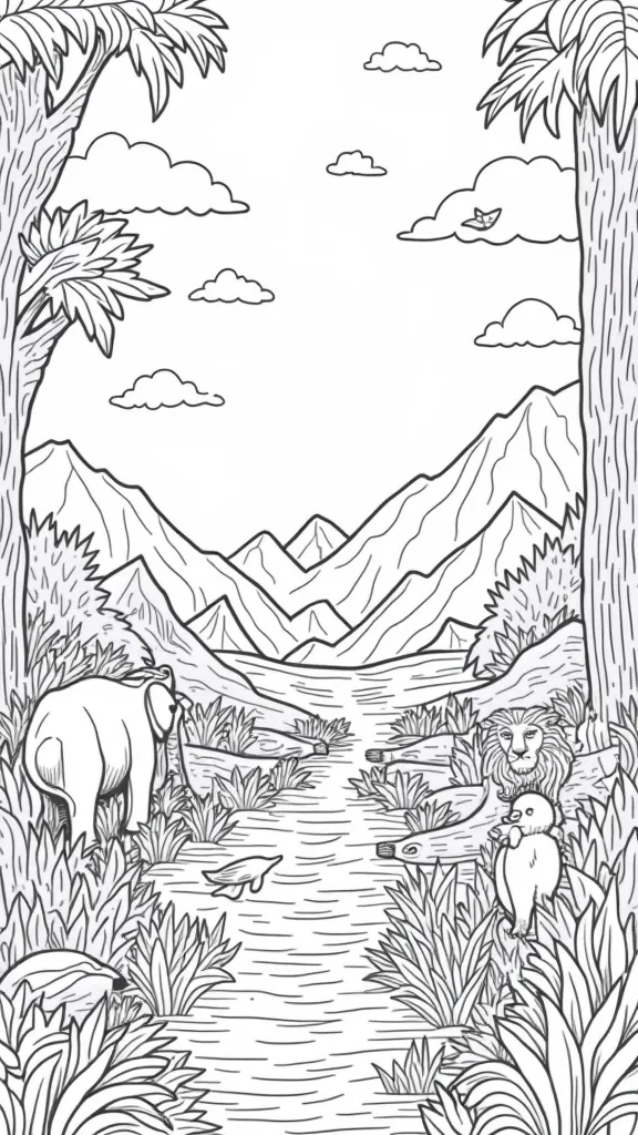 creation day 6 coloring page